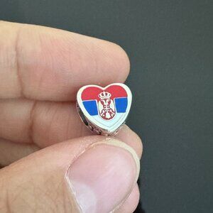 Pandora Serbia Flag Dangle Charm